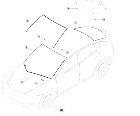 Segel Tepi Kaca Depan Tesla Model Y 1499060-00-B EPDM Hitam