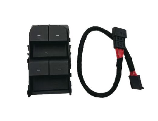 Tesla Driver Side Window Switch Matte Hitam dengan Kawat 1081037-02-G