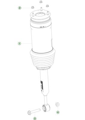 Modul Air Spring Adaptif Belakang Kiri untuk Tesla Model X - Aluminium