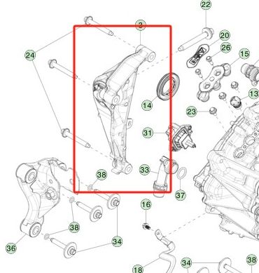 Tesla Model 3/Y Front Left Mount Assembly 35x15x15cm Alloy Aluminium