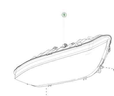 RAKITAN LAMPU DEPAN KIRI - KEMUDI KIRI ATAS - LEVEL KIRI UNTUK M3(2015-2021) 1034318-00-E